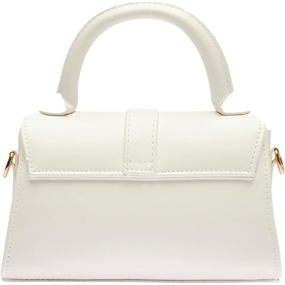Women's White Small Faux Leather Mini Crossbody Elegant Design Shoulder Bag - Picture 9 of 9